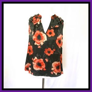 Kenar Silk Floral Sleeveless Top